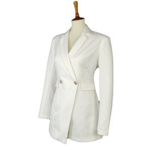 Endless Rose White Tuxedo Blazer Romper Medium